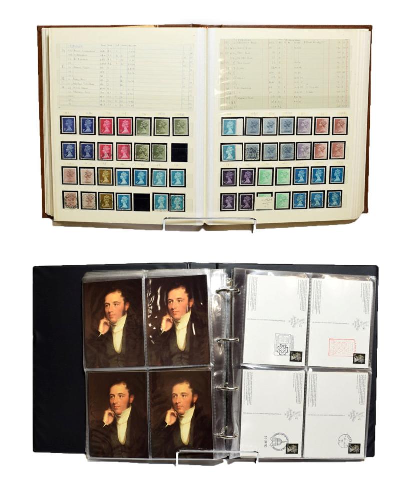 SPECIALIST MACHIN collection housed in thick stock book. Include High Values and various paper