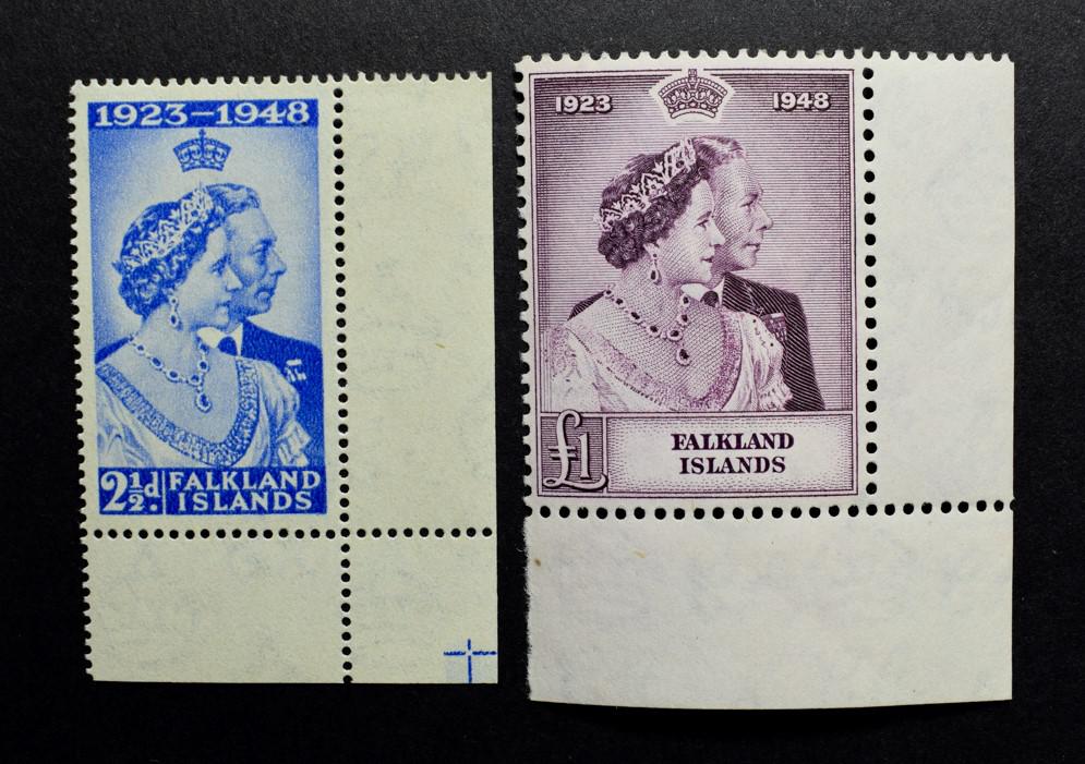 1948 Royal Silver Wedding Falkland Islands Sg 166/167 Fine Unmounted Mint