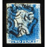 1840 2d Blue with good 4 margins black MX in folder.