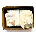 Box Assorted Stock book with 1d Red used plates, Stock sheets with various German issued stamps,