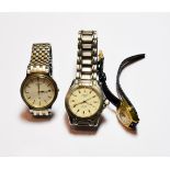 A gent's Tissot wristwatch, a bi-metal Seiko wristwatch, and a lady's Tissot wristwatch