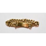 A 9 carat gold identity bracelet, length 21.5cm . Gross weight 70.5 grams.