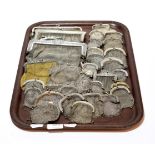 A collection of thirty-two silvered chainmail purses or coin purses, two stamped Alpacca, one