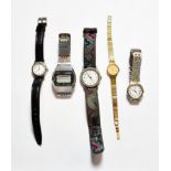 A Rotary lady's wristwatch on stainless strap; with four other watches (5)