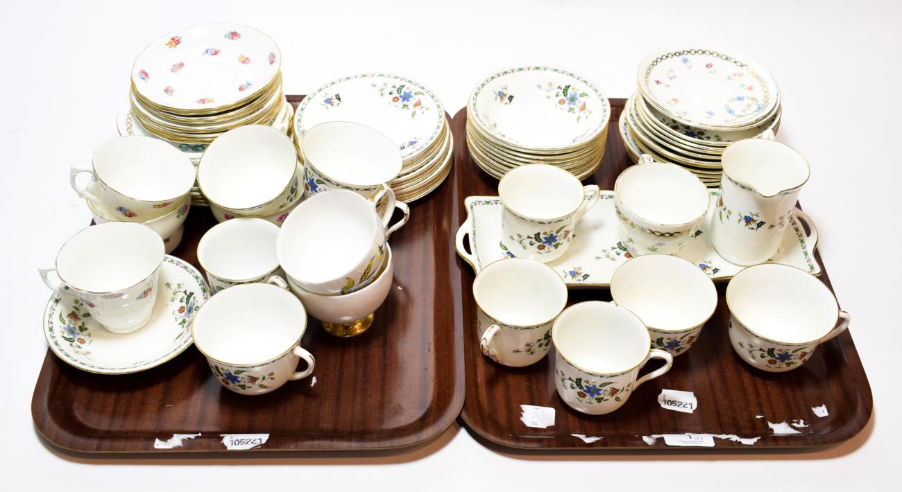 A Shelley 'Chelsea' pattern part tea service and other tea wares (two trays)