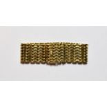 A brick link bracelet, clasp stamped '585', length 17.5cm . Gross weight 49.8 grams.