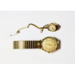 A gent's wristwatch signed Provita, case stamped '14C' and a lady's 9 carat gold wristwatch