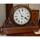 A mahogany table timepiece, late 19th century, single fusee movement