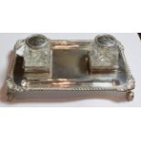 A Victorian silver inkstand, by George Maudsley Jackson and David Landsborough Fullerton, London,