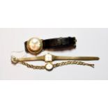 A lady's 9 carat gold bracelet wristwatch signed Accurist, lady's Omega plated wristwatch and a