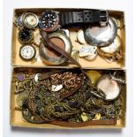 A ''Pepsi'' bezel Seiko diver's wristwatch; a 9 carat gold black enamel dial wristwatch; other