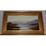 Attributed to Charles Leslie (1839-1886) Lakeland landscape with figures, bears signature and