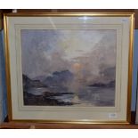 Attributed to Robert Leslie Howey, Atmospheric landscape, signed watercolour