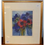 Judy Linnell (Contemporary) ''Anemones I'', signed watercolour