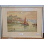 British School (19th/20th century) Boats off Whitby, indistinctly signed, watercolour