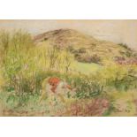 Paul Maze (1887-1979) French ''Jessie Gardening'' Signed, pastel, 53.5cm by 75cm Provenance: