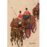 Paul Maze (1887-1979) French ''Trooping the Colour'' Signed, pastel, 43cm by 29.5cm Provenance: