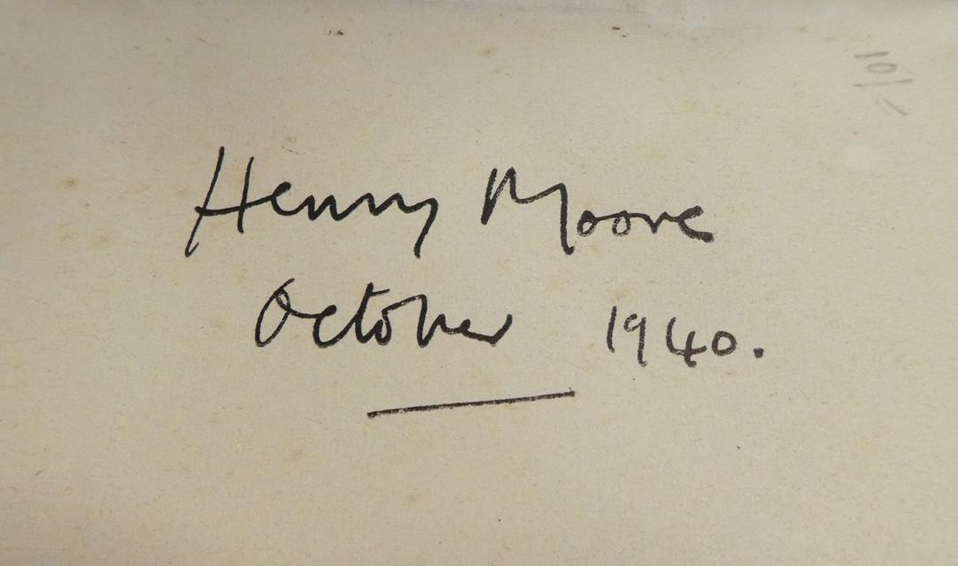 Moore, Henry ''Shelter Sketch Book'' Published by Editions Poetry, London, 1940 Signed and dated - Image 3 of 7