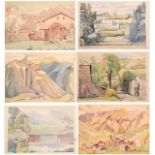 Edith Lawrence (1890-1973) ''Alp'' Signed and inscribed, watercolour, together with five further