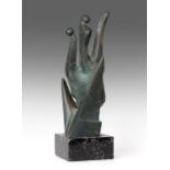 Clemente Ochoa (b.1937) Spanish ''Generaciones'', (1988) Signed, bronze on a marble base, 26.5cm