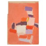 Attributed to Peter Kinley (1926-1988) Pink abstract Stamped verso sketch no. DW 6190, oil on paper,