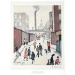 After Laurence Stephen Lowry RBA, RA (1887-1976) ''Street Scene'' Signed, with the blindstamp for