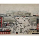 After Laurence Stephen Lowry RBA, RA (1887-1976) ''Station Approach'' Signed, from an edition of