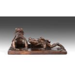 Sally Arnup FRBS, ARCA (1930-2015) ''Two Common Frogs'', (1979) Signed and numbered, IX/X, bronze,