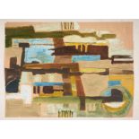 Circle of John Egerton Christmas Piper CH (1903-1992) Abstract landscape Oil on paper, 45cm by
