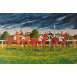 Joe Scarborough (b.1938) ''At the Races, Coleraine'' Signed and dated 1970, oil on canvas, 49cm by