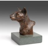 Sally Arnup FRBS, ARCA (1930-2015) Siamese cat head Signed, bronze, 11cm high Provenance: From the