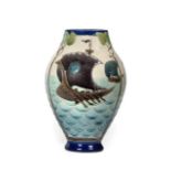 A Burmantofts Faience Pottery Vase, shape No.2199, designed by Joseph Walmsley, decorated with