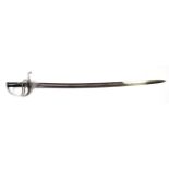 An 1853 Pattern Cavalry Trooper's Sword, the 84cm single edge fullered steel blade stamped RODWELL &