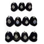 Eight Elizabeth II Police Custodian Ball Top Helmets, with chrome helmet plates to:- Devon &