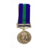 A General Service Medal 1918-62, (ERII), with clasp CANAL ZONE, awarded to 22397754 PTE.F.T.PORTMANN
