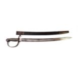 A Victorian Prison Warder's Hanger, the 55cm single edge fullered steel blade double edged for the