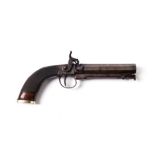 A 19th Century Percussion Side Lock Belt Pistol, with 10.5cm sighted octagonal steel barrel,