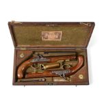 A Pair of Late 18th/Early 19th Century Officer's 20 Bore Percussion Pistols by H W Mortimer, London,