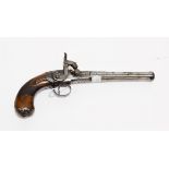 An 18th Century ''Queen Anne'' Travelling Pistol by L Barbar, London, with drum and nipple