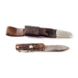 A 19th Century Folding Knife by Joseph Rodgers, Sheffield, the 19cm single edge steel blade with