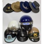 Two US Police Motorbike Helmets, one to New York City Police, the other to a Lieutenant of the