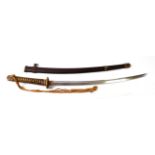 A Second World War Japanese Shingunto Katana, the unsigned 62cm steel blade with narrow fuller to