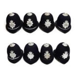 Eight Elizabeth II Police Custodian Rose Top Helmets, with chrome helmet plates to:- Gloucestershire