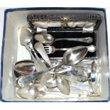 A group of American silver, including: a set of eight coin silver spoons, by Fiske and Goddard,
