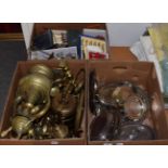 A quantity of silver plated wares including cutlery, meat dishes etc; together with a quantity of