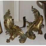 A pair of French ormolu andirons