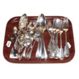 A collection of assorted silver flatware, including: four George III silver Old English pattern