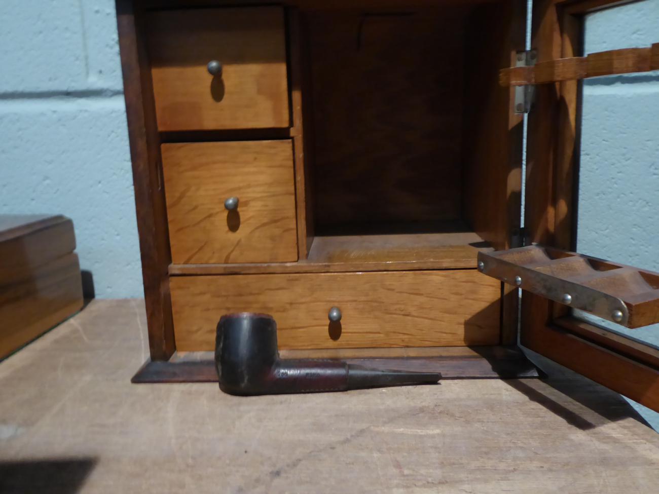 A quantity of oak and mahogany smokers boxes, pipe racks, and a humidor; together with a quantity of - Image 3 of 3