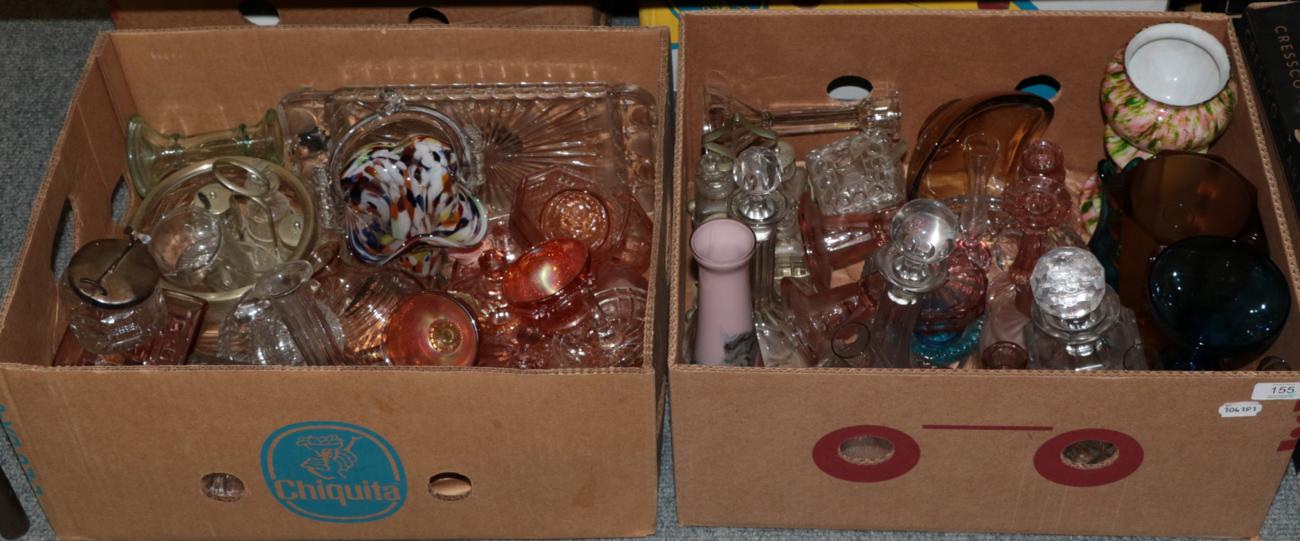 A quantity of glass including 1930's dressing table glass etc (two boxes)