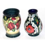 A Moorcroft vase by Anki Davenport, signed and dated 2000; with another modern Moorcroft vase, dated